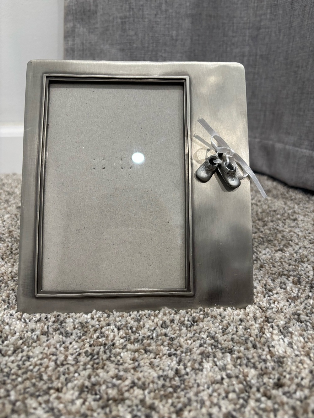 Modern Pewter Gender Neutral Baby Frame Keepsake